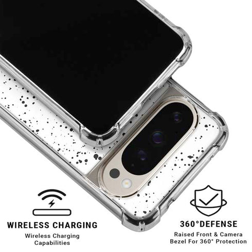 White Speckle Pixel 9/9 Pro Clear Case